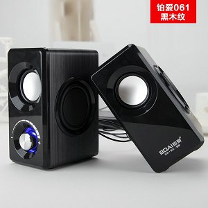 鉑愛(ài) 061記本臺(tái)式機(jī)電腦音箱組合usb有線(xiàn)迷你低音 061音響電腦臺(tái)