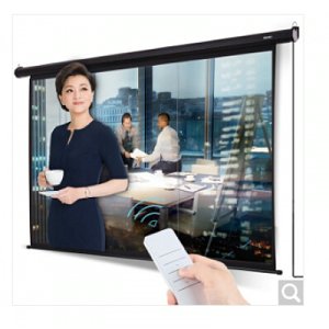 得力(deli) 遙控電動投影幕布投影布 公用家用投影儀幕布 120英寸16:10標配遙控器 50443