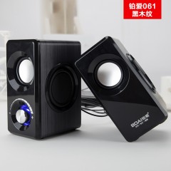 鉑愛(ài) 061記本臺(tái)式機(jī)電腦音箱組合usb有線(xiàn)迷你低音 061音響電腦臺(tái)