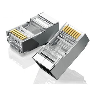 六類RJ45水晶頭 6類千兆工程級(jí)網(wǎng)絡(luò)連接器 Cat6帶屏蔽電腦8p8c網(wǎng)線接頭鍍金 100個(gè) 50248