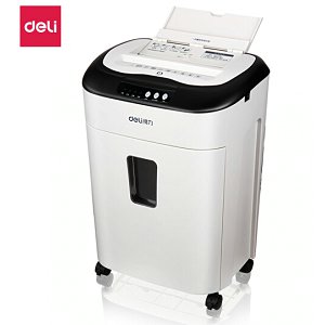 得力(deli)雙入紙口高端長時間全自動碎紙機 4級保密文件顆粒粉碎機碎紙機 80張自動入紙