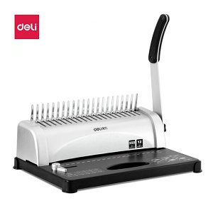 得力（deli）3870 省力型膠圈/夾條裝訂機(jī) 21孔文件打孔機(jī)