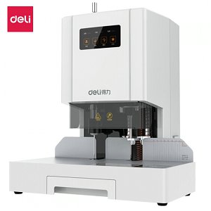 得力（deli）33480 自動財務(wù)憑證裝訂機 激光定位電動檔案打孔機