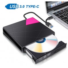 外置移動(dòng)光驅(qū) 讀卡器 USB擴(kuò)展口 三合一外接USB3.0光驅(qū) 臺(tái)式電腦筆記本適用 黑色 USB3.0黑色刻錄機(jī)